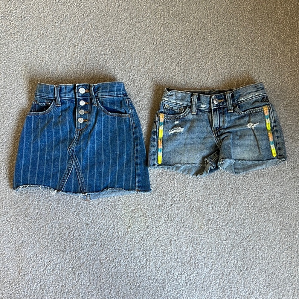 Girls Old Navy Denim Skirt & Shorts